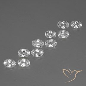 Gemas de Circón Blanco natural de 7.82 ct, Ovalada, VVS-VS