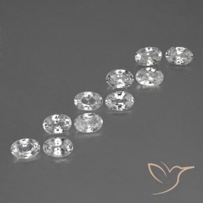 Gemas de Circón Blanco natural de 7.21 ct, Ovalada, VVS-VS