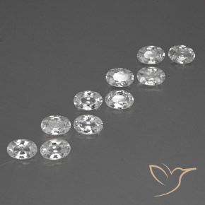 Gemas de Circón Blanco natural de 7.08 ct, Ovalada, VVS-VS