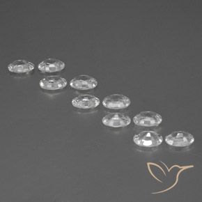 Gemas de Circón Blanco natural de 7.08 ct, Ovalada, VVS-VS