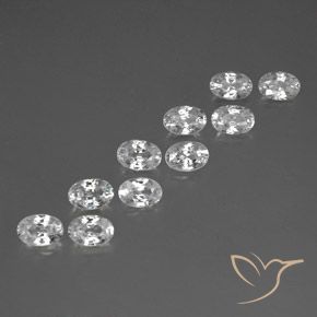 Gemas de Circón Blanco natural de 7.50 ct, Ovalada, VVS-VS