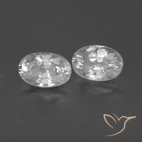 Gemas de Circón Blanco natural de 1.76 ct, Ovalada, VVS-VS