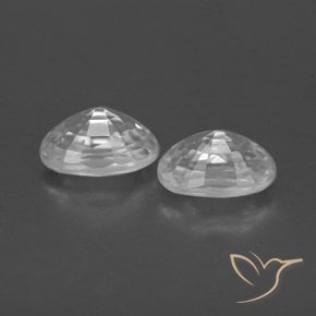 Gemas de Circón Blanco natural de 1.76 ct, Ovalada, VVS-VS