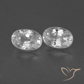 Gemas de Circón Blanco natural de 1.73 ct, Ovalada, VVS