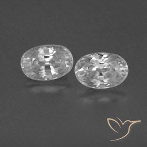 1.80ctw Natural Blanco Circón, Ovalada, VVS