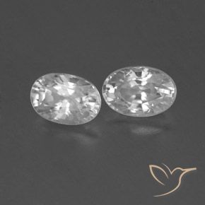 Gemas de Circón Blanco natural de 1.64 ct, Ovalada, VVS