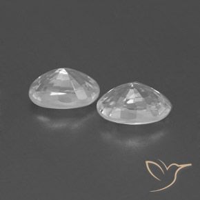 Gemas de Circón Blanco natural de 1.64 ct, Ovalada, VVS