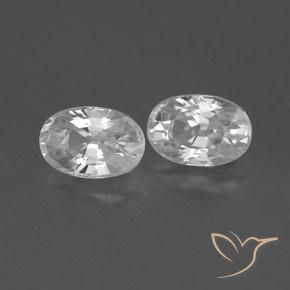 Gemas de Circón Blanco natural de 1.68 ct, Ovalada, VVS-VS