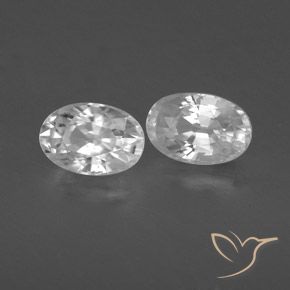 Gemas de Circón Blanco natural de 1.60 ct, Ovalada, VVS-VS