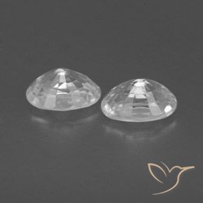 Gemas de Circón Blanco natural de 1.60 ct, Ovalada, VVS-VS
