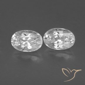 Gemas de Circón Blanco natural de 1.67 ct, Ovalada, VVS