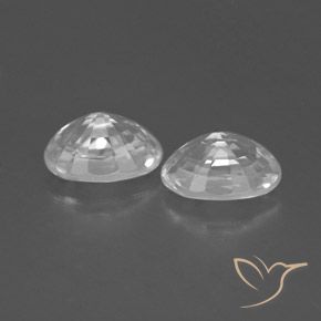 Gemas de Circón Blanco natural de 1.67 ct, Ovalada, VVS
