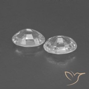 Gemas de Circón Blanco natural de 1.62 ct, Ovalada, VVS