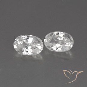 Gemas de Circón Blanco natural de 1.65 ct, Ovalada, VVS-VS