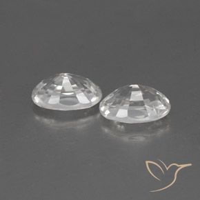 Gemas de Circón Blanco natural de 1.65 ct, Ovalada, VVS-VS