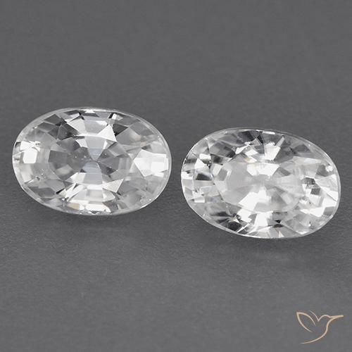 Gemas de Circón Blanco natural de 1.72 ct, Ovalada, VVS