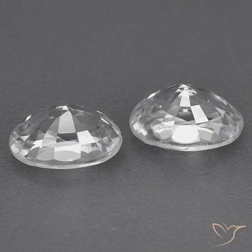 Gemas de Circón Blanco natural de 1.72 ct, Ovalada, VVS