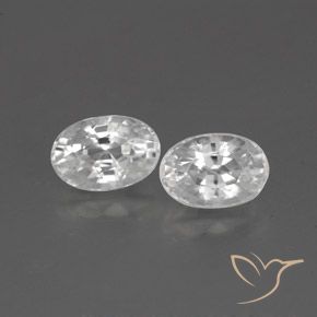 1.75ctw Natural Blanco Circón, Ovalada, VVS-VS