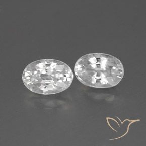 Gemas de Circón Blanco natural de 1.75 ct, Ovalada, VVS-VS