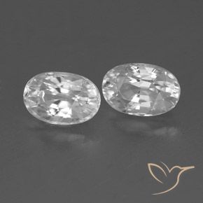 Gemas de Circón Blanco natural de 1.76 ct, Ovalada, VVS-VS
