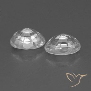 Gemas de Circón Blanco natural de 1.76 ct, Ovalada, VVS-VS