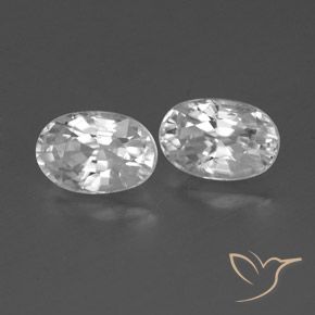 Gemas de Circón Blanco natural de 1.77 ct, Ovalada, VVS