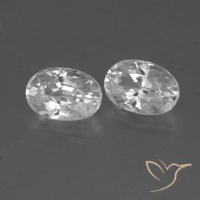 Gemas de Circón Blanco natural de 1.66 ct, Ovalada, VVS