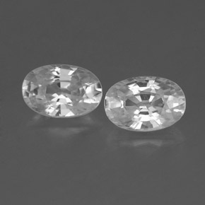 Gemas de circón blanco natural de 1,59 ct, corte óvalo, VVS-VS