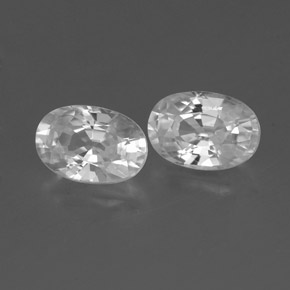 Gemas de circón blanco natural de 1,59 ct, corte óvalo, VVS-VS