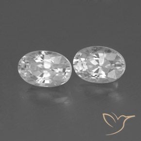 Gemas de Circón Blanco natural de 1.65 ct, Ovalada, VS