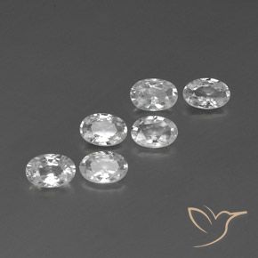 Gemas de Circón Blanco natural de 3.95 ct, Ovalada, VVS-VS