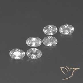 Gemas de Circón Blanco natural de 4.49 ct, Ovalada, VVS-VS