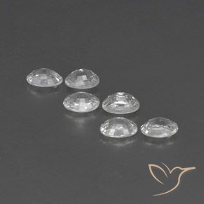Gemas de Circón Blanco natural de 4.49 ct, Ovalada, VVS-VS
