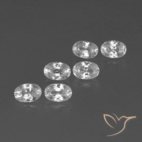 Gemas de Circón Blanco natural de 4.87 ct, Ovalada, VVS-VS