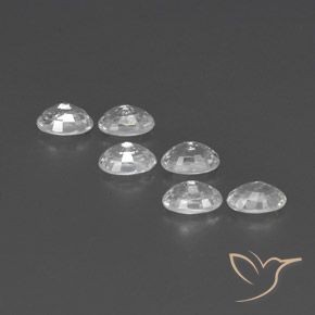 Gemas de Circón Blanco natural de 4.87 ct, Ovalada, VVS-VS