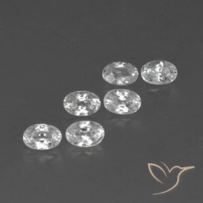Gemas de Circón Blanco natural de 4.86 ct, Ovalada, VVS-VS