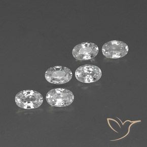 Gemas de Circón Blanco natural de 4.57 ct, Ovalada, VVS-VS