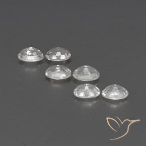 Gemas de Circón Blanco natural de 4.79 ct, Ovalada, VVS-VS