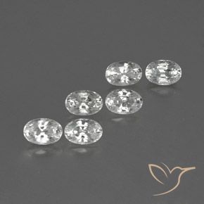Gemas de Circón Blanco natural de 4.82 ct, Ovalada, VVS-VS