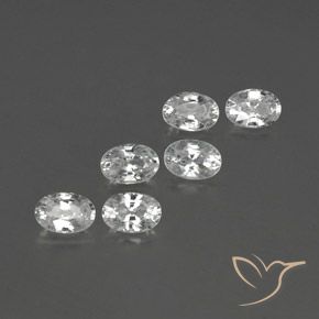 Gemas de Circón Blanco natural de 4.39 ct, Ovalada, VVS-VS