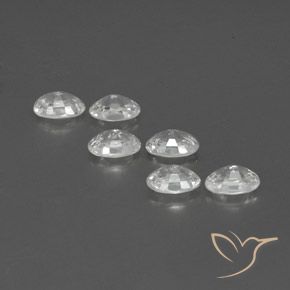 Gemas de Circón Blanco natural de 4.61 ct, Ovalada, VVS-VS