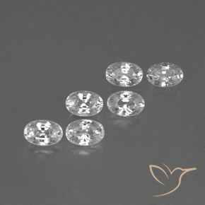 Gemas de Circón Blanco natural de 4.82 ct, Ovalada, VVS-VS