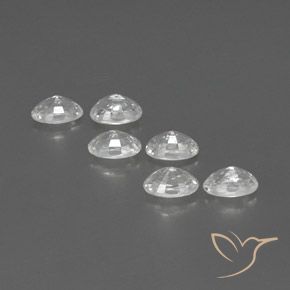 Gemas de Circón Blanco natural de 4.82 ct, Ovalada, VVS-VS