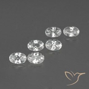 Gemas de Circón Blanco natural de 4.98 ct, Ovalada, VVS-VS