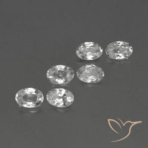 Gemas de Circón Blanco natural de 4.26 ct, Ovalada, VVS-VS