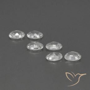 Gemas de Circón Blanco natural de 4.26 ct, Ovalada, VVS-VS