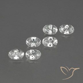 Gemas de Circón Blanco natural de 4.36 ct, Ovalada, VVS-VS