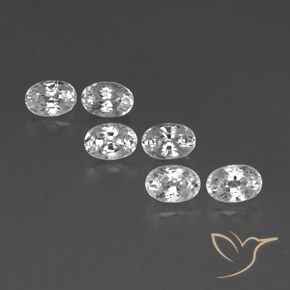 5.19ctw Natural Blanco Circón, Ovalada, VVS-VS