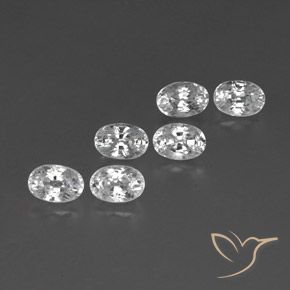 Gemas de Circón Blanco natural de 5.19 ct, Ovalada, VVS-VS