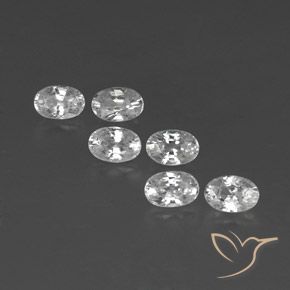 4.93ctw Natural Blanco Circón, Ovalada, VVS-VS